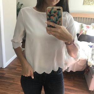 Scalloped White Top!
